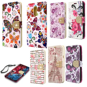 For LG Stylo 4 Premium Leather Wallet Case Pouch Flip Phone Cover Accessory - Picture 1 of 51