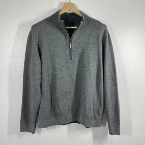 Tommy Bahama Pullover Sweater 1/4 Zip Mock Neck Gray Size Medium - Picture 1 of 9