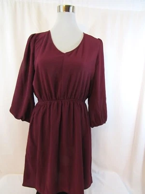 Vestido Rosa Búho Crepé Borgoña Cintura Elástica Talla L Foto 1 de 4