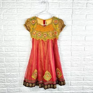 Vestido Formal Try Me Con Cuentas Lentejuelas Adornado Hecho en India Niñas Talla 32 Mediano - Imagen 1 de 10