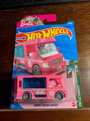 2021 HOT WHEELS ЧЕХОЛ НОВЫЙ КАСТИНГ BARBIE DREAM CAMPER HW GETAWAYS 1/5 РОЗОВЫЙ A69 - Изображение 1 из 2
