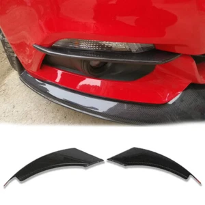 Pair Carbon Fiber Front Fog Light Lamp Cover Trim For Ford Mustang 2015-2017 - Picture 1 of 13
