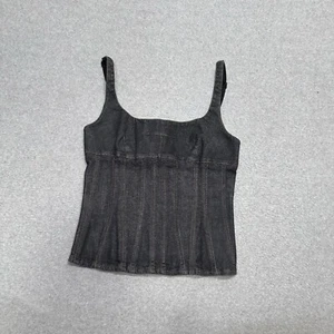 Dolce & Gabbana Women’s Black Denim Sleeveless Corset Top Size M Made In Italy - Picture 1 of 14