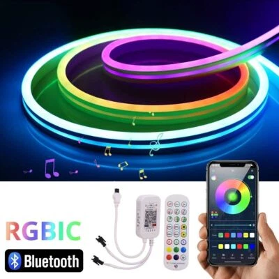 LED Strip RGB IC Neon Rope Lights ws2811 Bluetooth Control Tube Bar Sign Light - Image 1 of 4