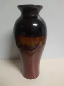 Elegant Expressions Drip Grease Ceramic 11 inch Vase Red Brown and Green Mix - Picture 1 of 5