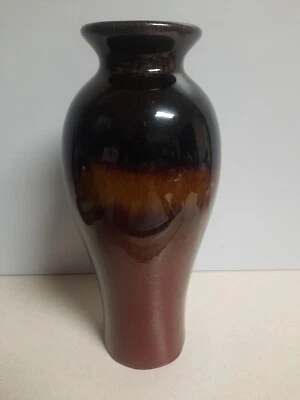 Elegant Expressions Drip Grease Ceramic 11 inch Vase Red Brown and Green Mix - Image 1 of 4