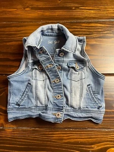 Cat & Jack Jacket, Little Girl's Size Small, Blue, Denim, Cropped, Vest, Jean - Picture 1 of 8
