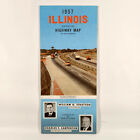 1957 Illinois Vintage Road Map Travel Highway Near Mint IL Chicago Trip State