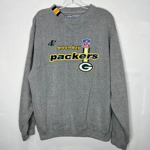 NFL Proline Men’s Sweatshirt sz Lg Green Bay Packers Football Team Gray - Picture 1 of 11