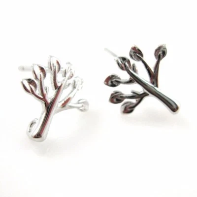 Alambre para pendientes enchapado en rodio sobre plata de ley - postes para pendientes - alambres para árboles (1 par) Foto 1 de 4