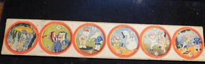 rare vintage Japanese MENKO round cards cartoon character babar uncut sheet - Bild 1 von 2