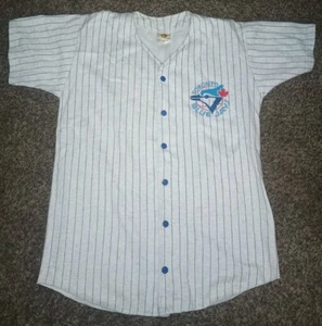 Toronto Blue Jays Sweatshirt Button Down Jersey Men's Large MLB Grey EUC! - Picture 1 of 6