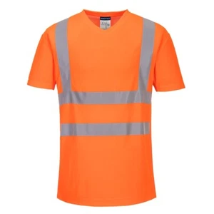 Cotton Hi-Vis T-shirt Lightweight Mesh High Visibility T-Shirt - Picture 1 of 8