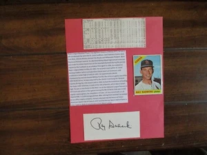 RAY  SADECKI(D-2014)Signed Trimmed Index Card w/8 x 11 Display w/1966 Topps/Obit - Picture 1 of 9