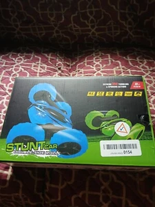 Stunt Car Double Side Roll 2 Pack Race Stunt Car Blue Green Remote Control New - Picture 1 of 2