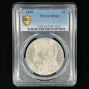 1899 $1 MS63 Morgan Silver Dollar - PCGS Gold Shield - Better Date Coin - Picture 1 of 3