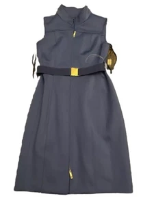 Tommy Hilfiger Größe 10 blaues ärmelloses Kleid mit durchgehendem Reißverschluss vorne und Gürtel Taille - Bild 1 von 9