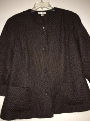 Chaqueta Cold Water Creek Tweed Marrón Manga Campana Mujer Formal Talla 18W Elegante  Foto 1 de 4
