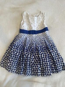 Mayoral schickes Kleinkind Mädchen blau Blumen Plissee festliches Kleid Größe 3 - Bild 1 von 9