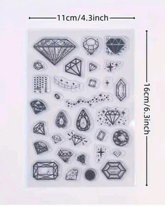 Diamond clear stamps Gem Jewel Card NEW Free Ship - Picture 1 of 1