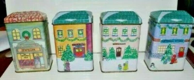 Fabri-Center Casa de Navidad de hojalata con juego de 4 velas perfumadas 1995 Foto 1 de 4