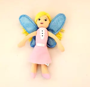 Dreamland Fairy bambola di peluche rosa blu capelli biondi filati 6" - Foto 1 di 5