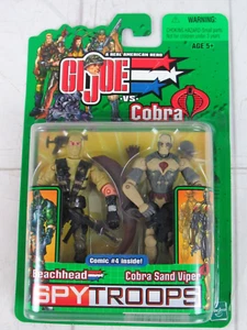 G.I. Joe vs. Cobra Beachhead vs Cobra Sand V Spy Troops 2003 Hasbro 3 3/4 Zoll NEU - Bild 1 von 5