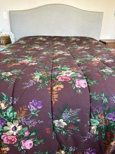 Vintage Ralph Lauren Brittany King Comforter Floral Purple Burgundy - Picture 1 of 14