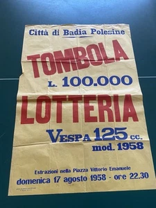 Poster tombola lotteria vespa 125 modello 1958 Badia Polesine - Foto 1 di 10
