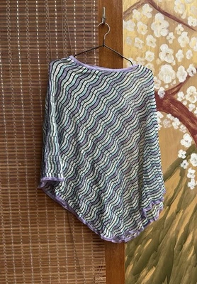 Poncho/capa vintage Missoni patrón zigzag rayón ganchillo talla única  Foto 1 de 4