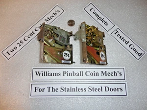 25 Cent Coin Mech w/Special Bracket, For Williams Pinball, X2, Clean, Tested, #3 - Picture 1 of 10