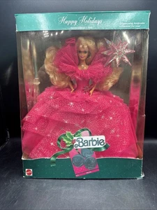 Vtg Happy Holidays Barbie Pink Dress Special Edition Mattel 4098 90s New In Box - Picture 1 of 8