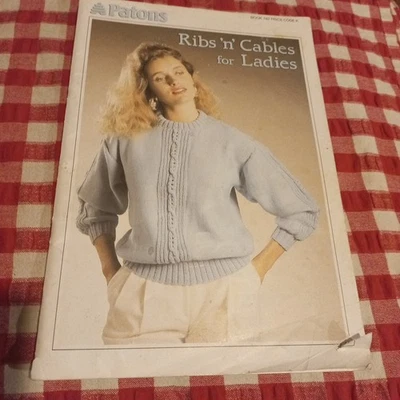 😇 Patons 782 Ribs N Cables Ladies Knitting Pattern Bk Jumpers Cardigans 5 8 ply - image 1 of 4