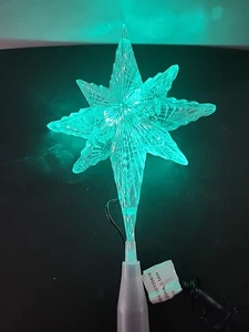 "Topper estrella de árbol de Navidad acrílico vintage iluminado que cambia de color - 14 1/2"" X 8""" - Imagen 1 de 8
