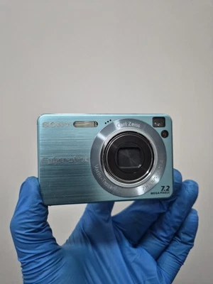 Sony Cyber-shot DSC-W120 7.2MP 4x Optical Zoom Digital Camera Blue Colour Box - Image 1 of 4