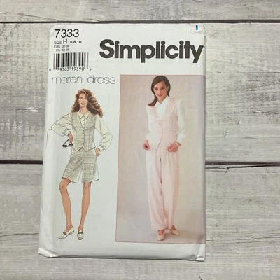Simplicity 7333 Sewing Pattern All In One Shirt & Vest Pants Shorts Miss 6-10 - Image 1 of 3