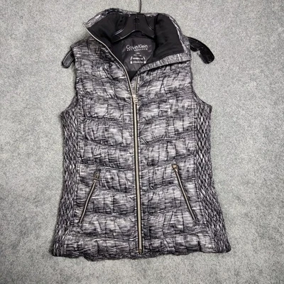 Chaleco acolchado gris sin mangas Calvin Klein Performance para mujer Foto 1 de 4