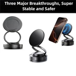 360° Adjustable Magnetic Vacuum Suction Cup Holder Mount for MagSafe - Photo 1 sur 16