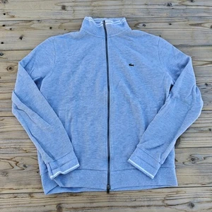 Lacoste Men's Gray Full Zip Mock Neck Sweater Jacket Long Sleeve Size L 5 FR - Picture 1 of 7