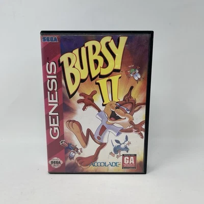 Bubsy II Game Sega Genesis Complete CIB w/Manual & All Inserts - Tested & Works - Image 1 of 4