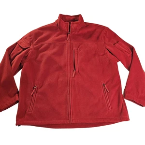 Duluth Trading Co Fleece Jacket Men’s 2XL Red Full Zip Chest Pocket - Picture 1 of 11