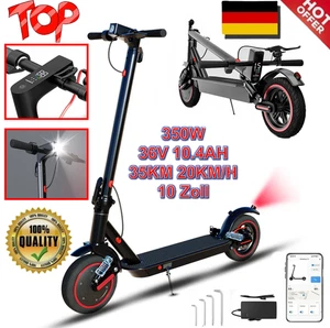 Elektroroller 350W 10.4AH 35KM E-Scooter Akku Elektro Scooter mi APP Faltbar LCD - Bild 1 von 17
