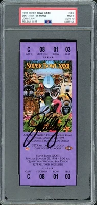 John Elway Signed 1998 Super Bowl XXXII Ticket Broncos PSA 9 Auto 10 PSA/DNA - Image 1 of 2