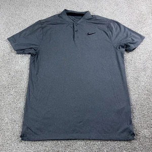 Nike Polo Shirt Mens Medium Gray Vapor Blade Collar Golf Performance Dri Fit - Picture 1 of 11