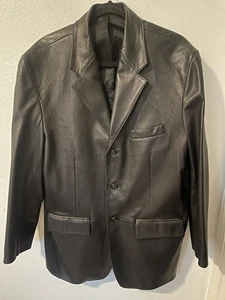 Chaqueta de cuero Ralph Lauren para mujer negra de cordero suave 3 botones LBB22W - Imagen 1 de 19