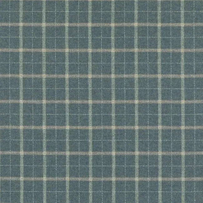 Mulberry Lee Jofa Wool Check Plaid Uphol Fabric- Bowmont Blue 1.60 yd FD806.H101 - Image 1 of 1