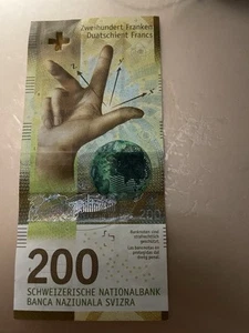 200 FRANCS Bill. 200 Swiss Franc Banknote. Switzerland Circulated Note - Picture 1 of 1