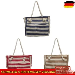 Straw Hobo Bag for Women Striped Color Summer Beach Tote Bag Travel Bag (Blue) - Bild 1 von 9