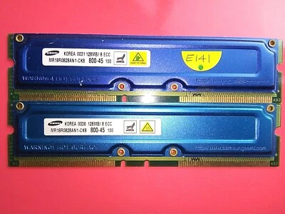 Samsung 256mb totali-ecc 800 mhz- rdram MR18R0828AN-CK8 RIMM RAMBUS FUNZIONANTI. - Immagine 1 di 2