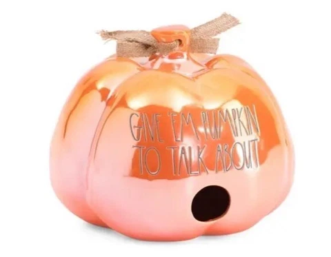 Rae Dunn Luster Pumpkin Birdhouse "Give Em Pumpkin To Talk About" 9x8 Cover